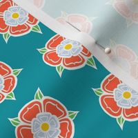 tudor rose - teal