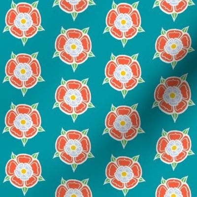 tudor rose - teal