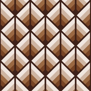 Retro 70s geometrics earthy brown cream scales