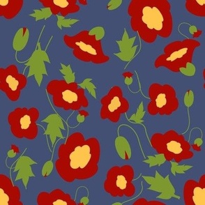 Cut-Paper Poppies - Blue Small