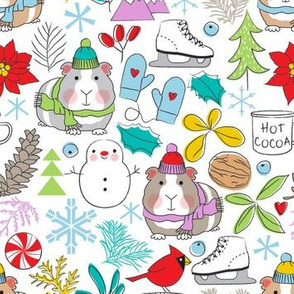 winter doodles with guinea pigs