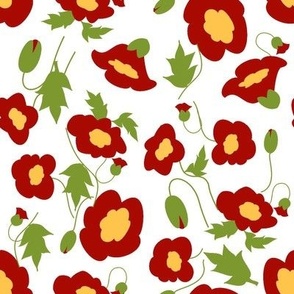 Cut-Paper  Poppies - White Small