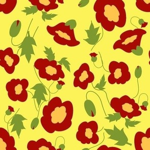 Cut-Paper Poppies - Yellow Small