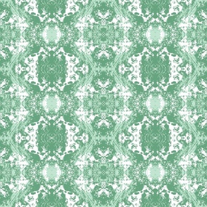 Jade Green vintage distressed lace Wallpaper