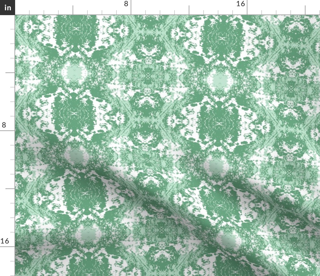 Jade Green vintage distressed lace Wallpaper