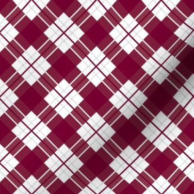 Maroon White Plaid School Colors