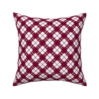 Maroon White Plaid School Colors