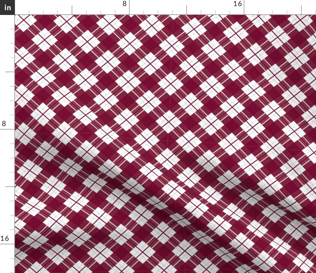 Maroon White Plaid School Colors