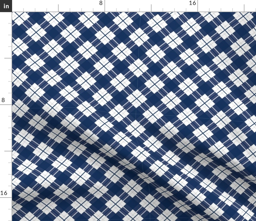 Navy White Plaid School Colors