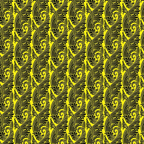 filigree cornicopia black on yellow