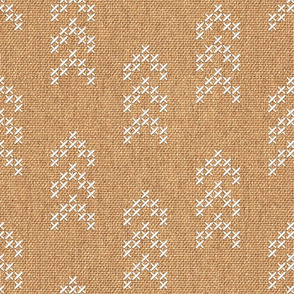 Farmhouse arrows cross-stitch linen texture beige burlap Wallpaper