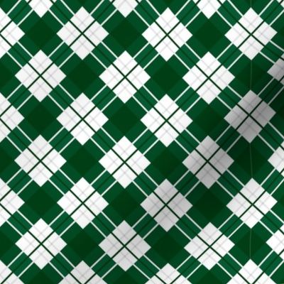 Dark Green White Plaid School Colors