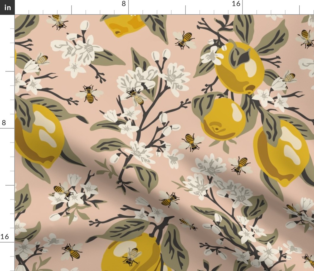 Bees & Lemons - Blush - Large