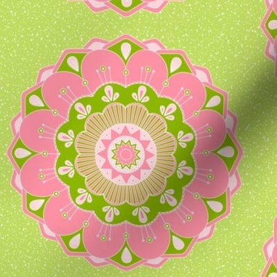 Pink and green mandala