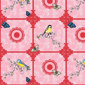 Birds at your window (Red and Pink)