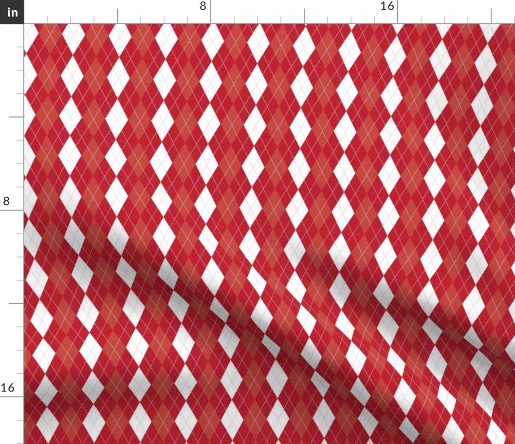 Red White Argyle School Colors