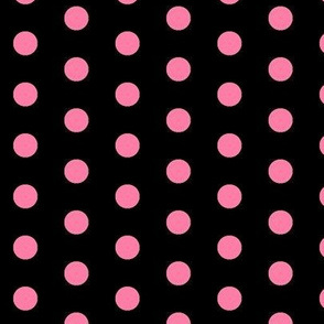 big polka pink on black