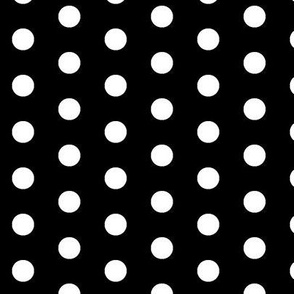 big polka white on black