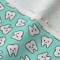 happy teeth - cute tooth - dental hygienist / dentist - aqua - LAD20