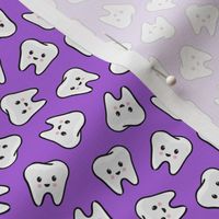 happy teeth - cute tooth - dental hygienist / dentist - purple - LAD20