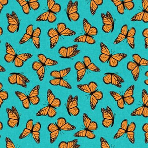 (1.5" scale) Monarch butterflies - teal - LAD20