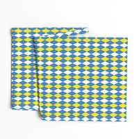 Light Blue Yellow Argyle School Colors