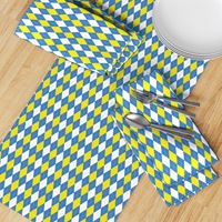 Light Blue Yellow Argyle School Colors