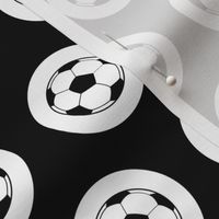 Soccer Ball Icon Sports Pattern with Black Background