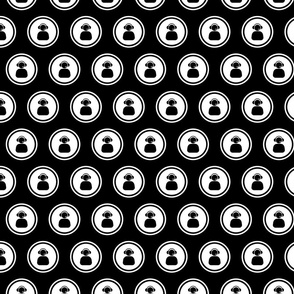 Telephone Operator Call Center Phone Assistance Themed Pattern in Black & White