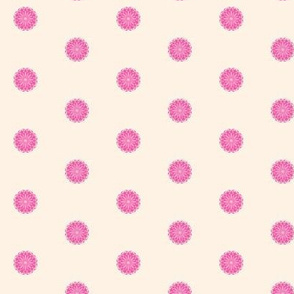 Fancy Flower Lolly Dots on Barely Pink
