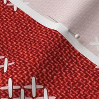 Red linen texture Aztec arrows white cross-stitch embroidery Wallpaper