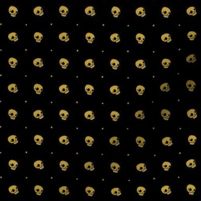 Halloween Skulls - Gold Black - Poisonous Flowers Coordinate