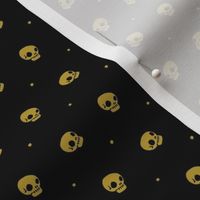 Halloween Skulls - Gold Black - Poisonous Flowers Coordinate