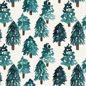 Christmas Trees Dense Forest Holiday fabric by Erin Kendal