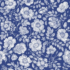 Wild Roses. Blue and white 