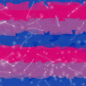 Bisexual Sparkle Ruffle - Bisexual Pride Flag Colors - 42.00in x 36.00in repeat -- 150dpi (Full Scale)