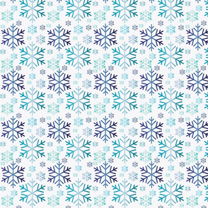 8" Snowflakes Blue Multi-Colored Gradient Pattern