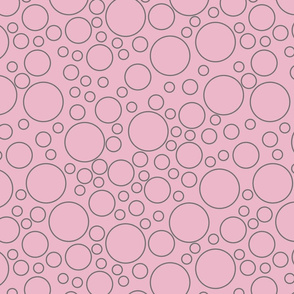 Circles Grey on Dirty Pink