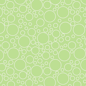 Circles White on Light Green