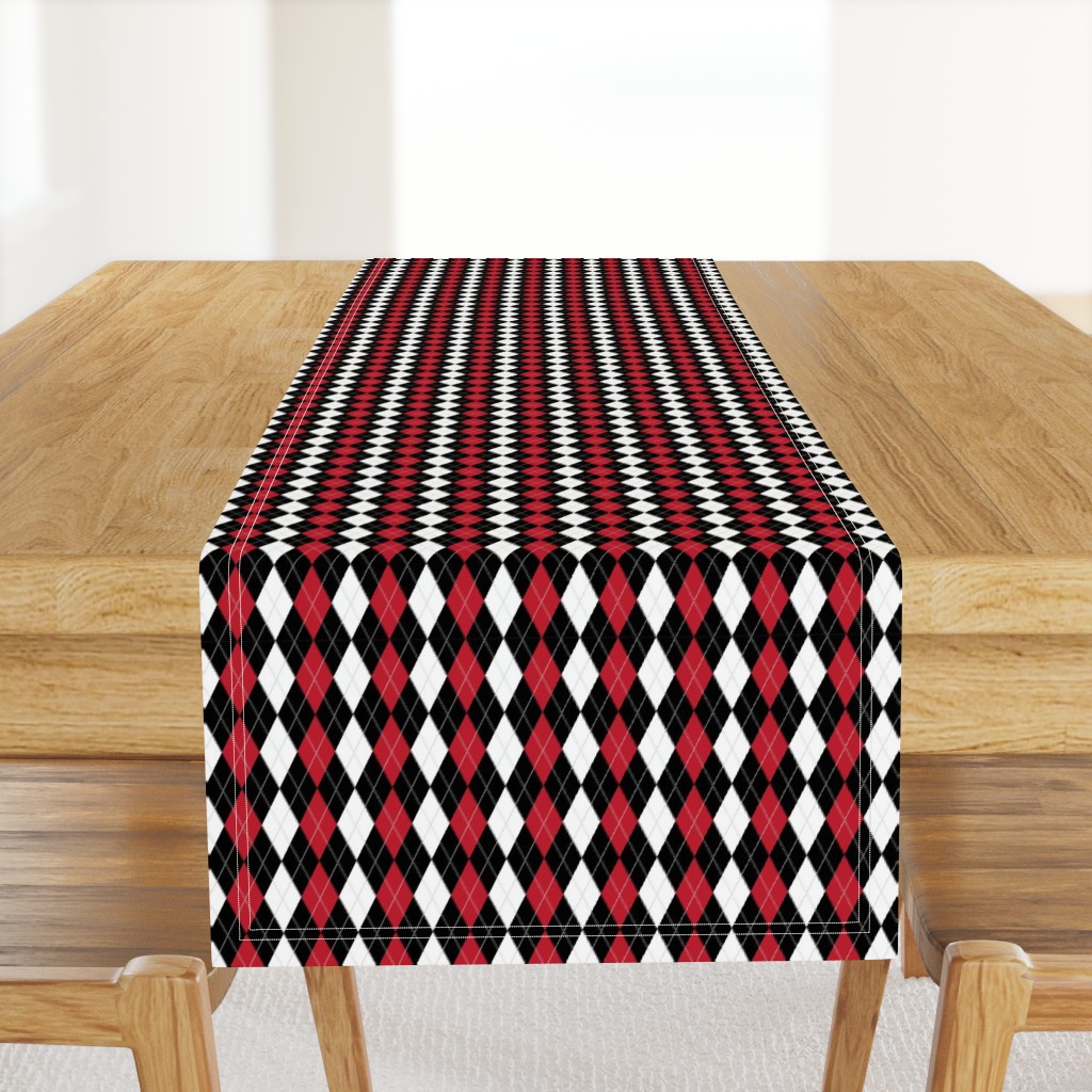 Black Red Argyle School Colors