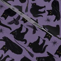 Normal scale • Witch black cat - purple