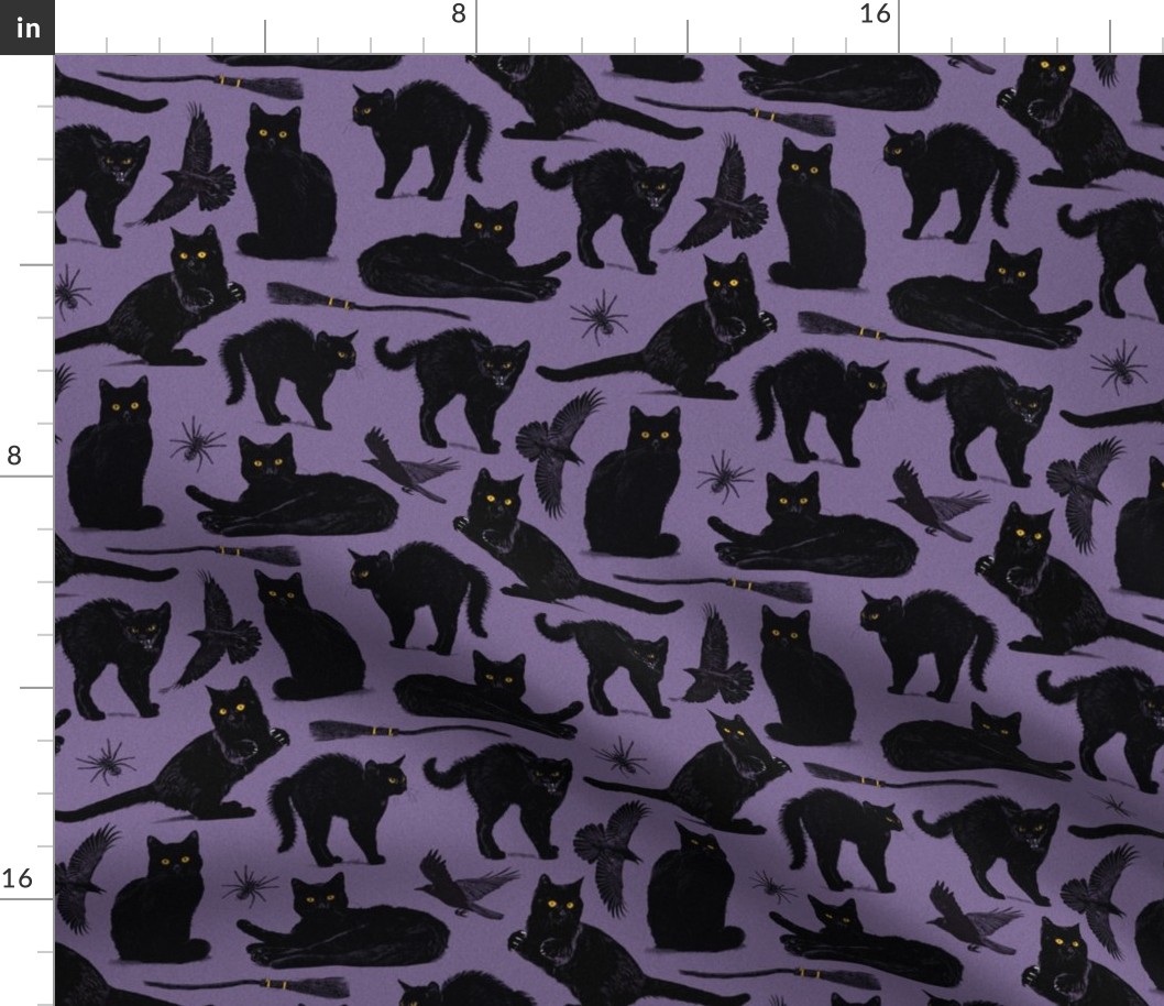 Normal scale • Witch black cat - purple