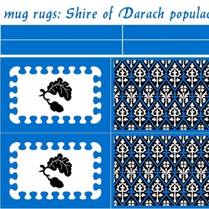 mug rugs: Shire of Darach (SCA)