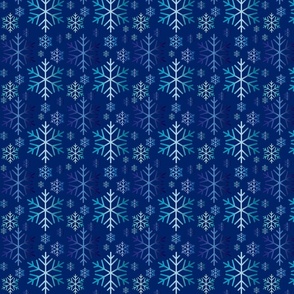 8" Snowflakes Blue Multi-Colored Gradient Winter Pattern