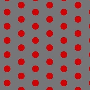 big polka red on gray