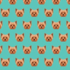 Small Yorkie Dog Pattern - Teal