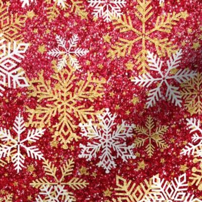 Red glitter gold Snowflakes