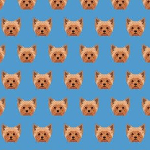 Small Yorkie Dog Pattern - Blue