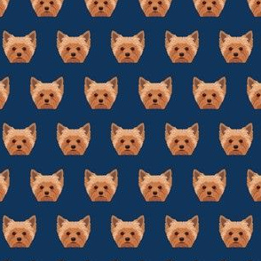 Small Yorkie Dog Pattern - Navy
