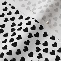 Black hearts on white (mini)